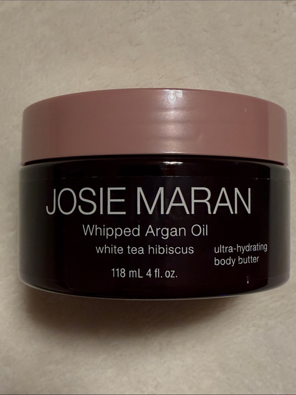 JOSIE MARAN Whipped Argan Oil Body Butter - White Tea Hibiscus. 4oz/118ml